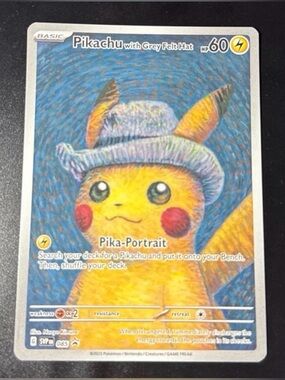 Pikachu With Grey Felt Hat 085 Van Gogh SV Promo 2023 released Nearmint Scuffed